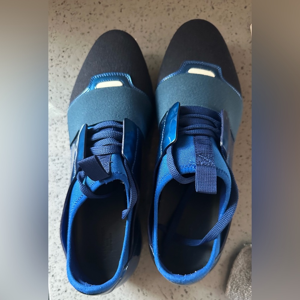 Balenciaga Blue and Black Athletic Shoes